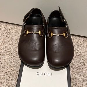 Gucci Brown River Clogs